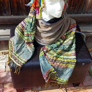 Colorful pasley striped scarf